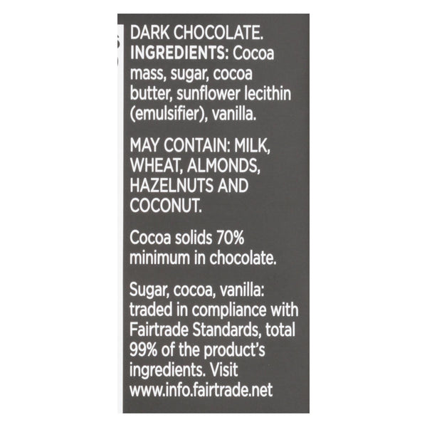 Divine - Bar Chocolate Dark 70% Cocoa - Case Of 12 - 3 Oz