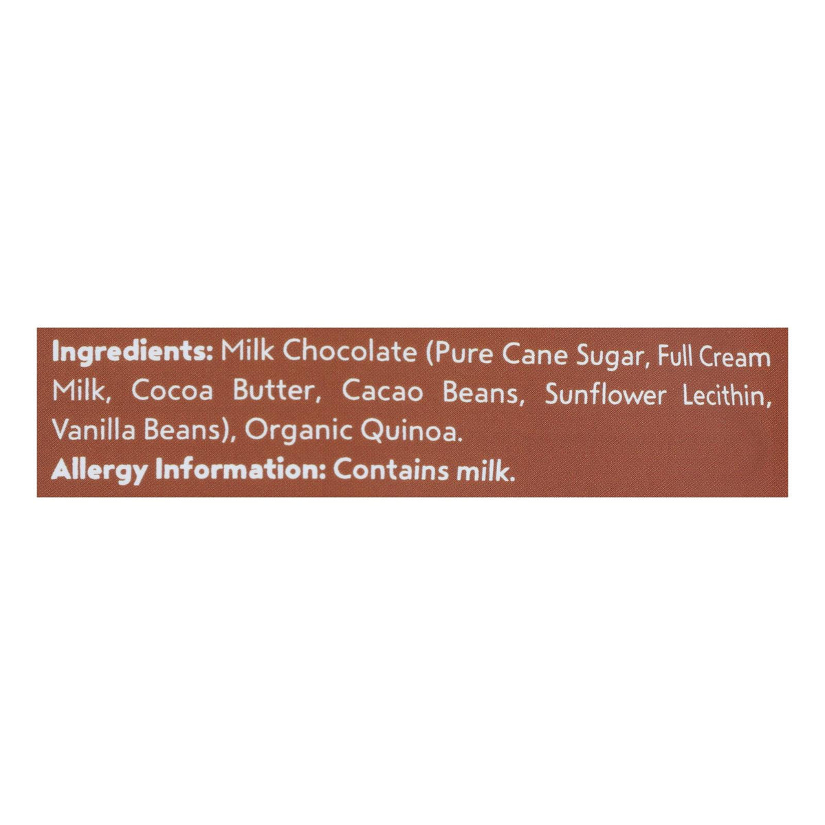 Undercover Quinoa - Crispy Quinoa Milk Choco - Case Of 12 - 2 Oz