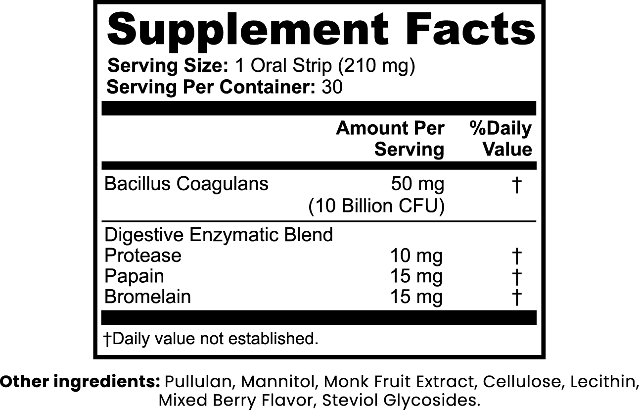 Digestive + Gut Health Strips - Organic OTC