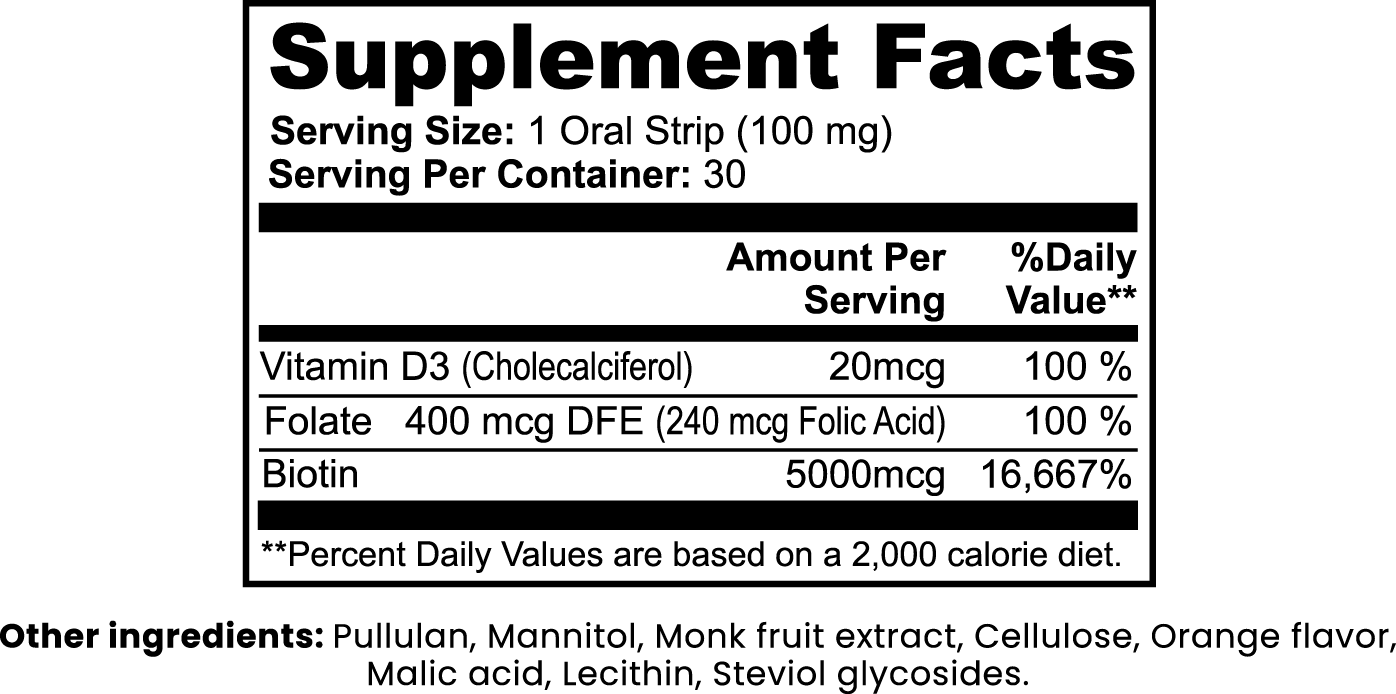 Hair, Skin and Nails Strips - Organic OTC