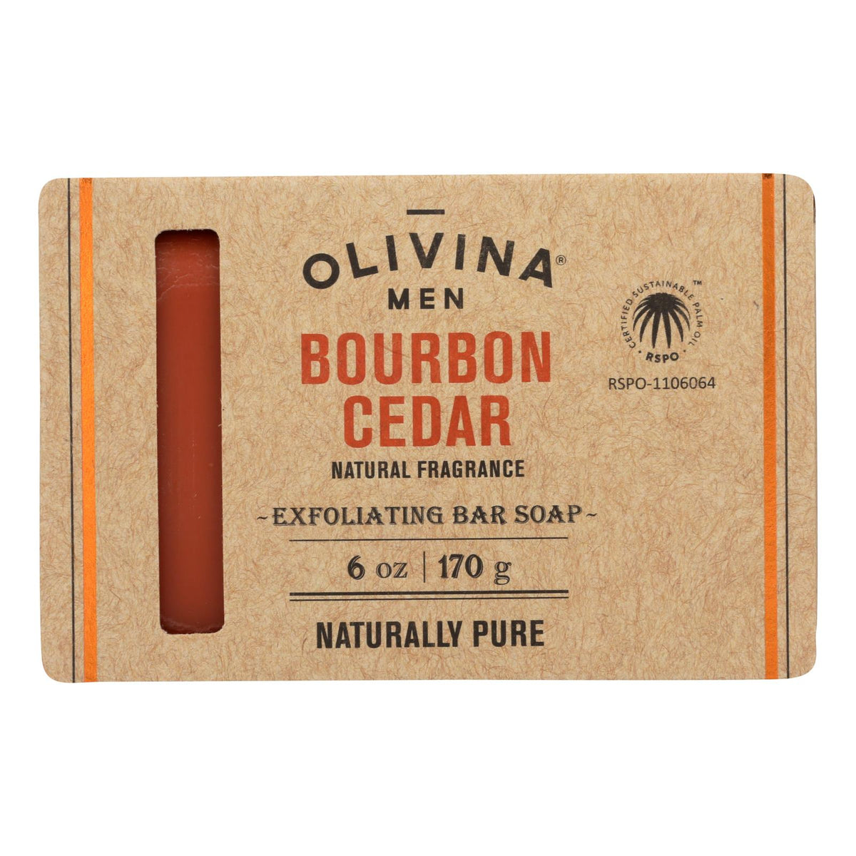 Olivina Men - Exfol Soap Bourbon Cedar - 1 Each - 6 Oz