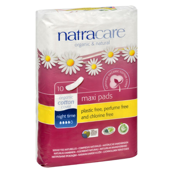 Natracare Natural Night Time Pads - 10 Pack