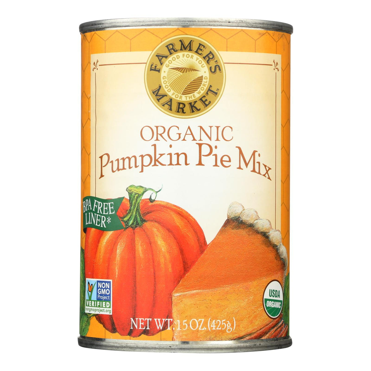 Farmer's Market Organic Pumpkin - Pie Mix - Case Of 12 - 15 Oz.