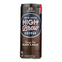 High Brew Cold-brew Coffee, Black & Bold  - Case Of 12 - 8 Fz