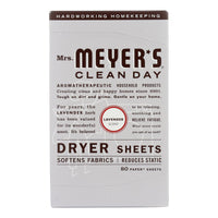 Mrs. Meyer's Clean Day - Dryer Sheets - Lavender - Case Of 12 - 80 Sheets