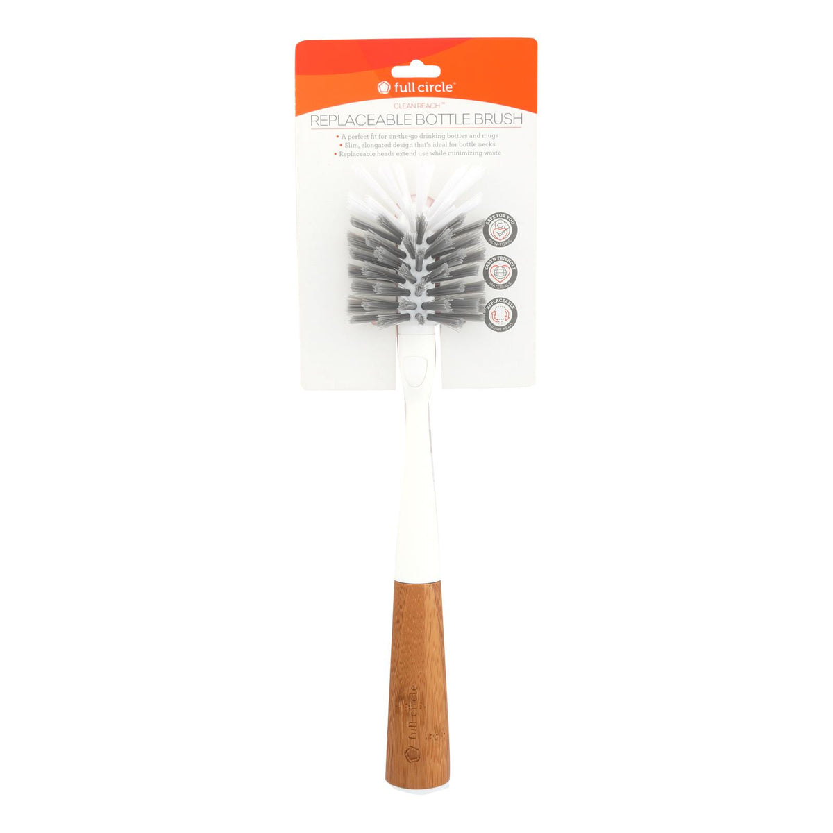 Full Circle Home - Clean Reach Bottle Brush - White - 1 Count