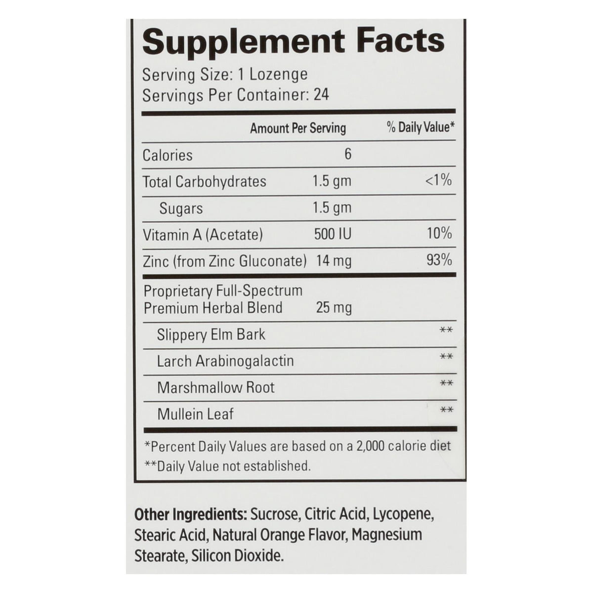 Quantum Therazinc Cold Season Plus Lozenges Orange - 14 Mg - 24 Lozenges