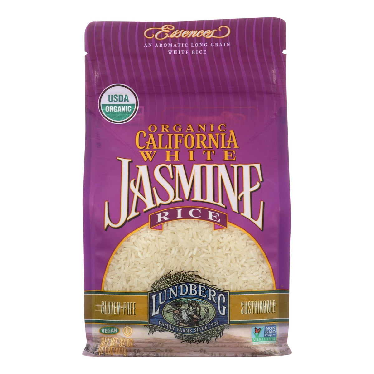 Lundberg Family Farms Organic California White Jasmine Rice - Case Of 6 - 2 Lb.