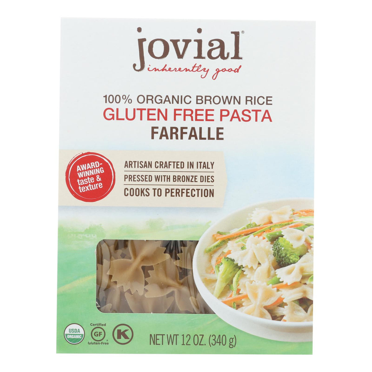 Jovial - Gluten Free Brown Rice Pasta - Farfalle - Case Of 12 - 12 Oz.