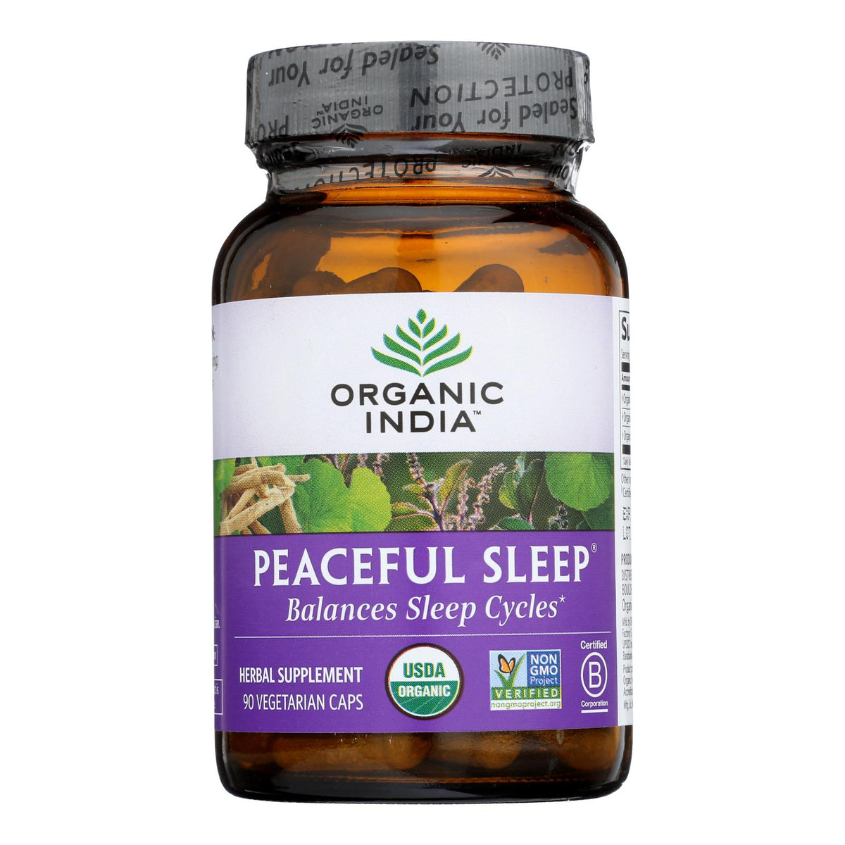 Organic India Whole Herb Supplement, Peaceful Sleep  - 1 Each - 90 Vcap