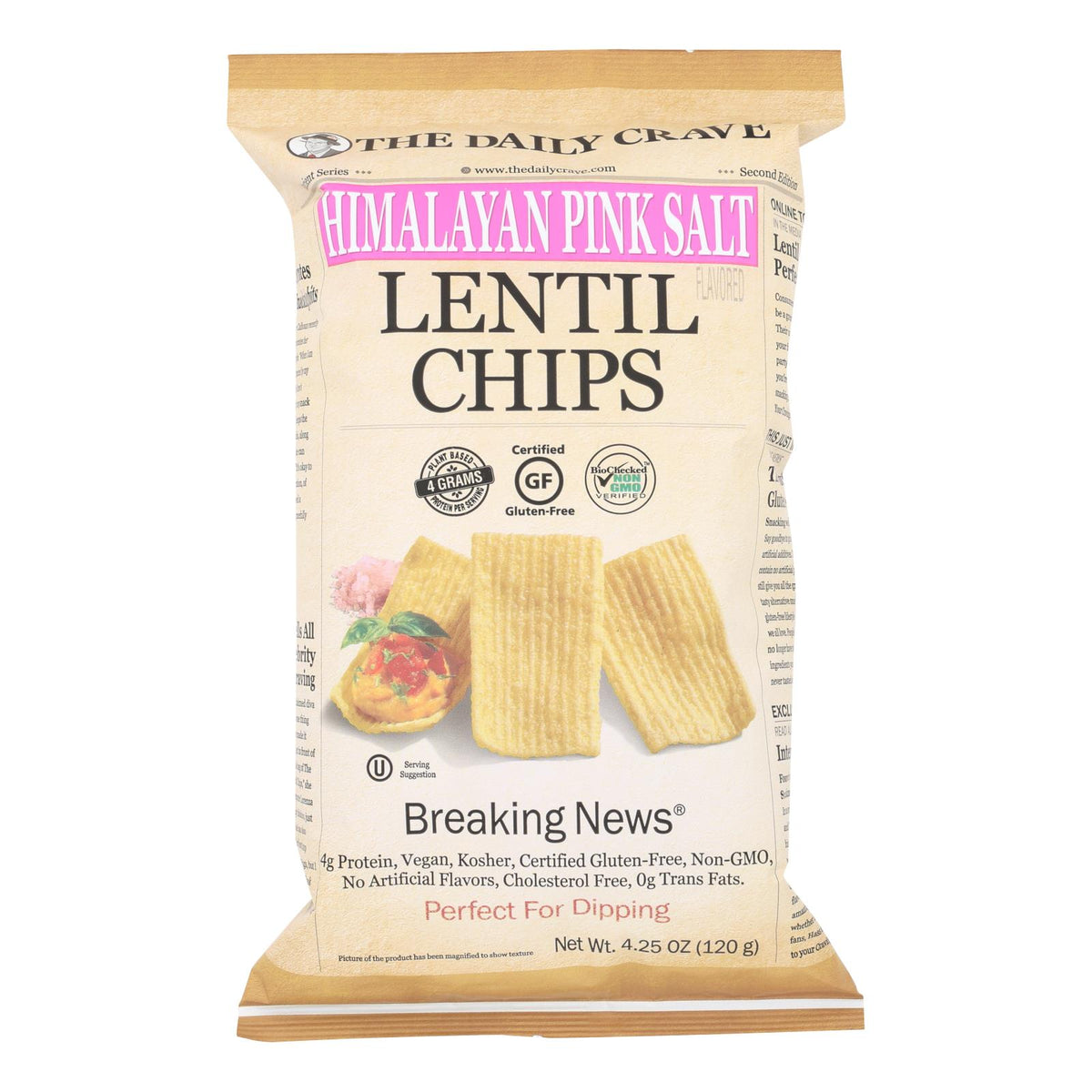 The Daily Crave - Lentil Chip Himln Pink Salt - Case Of 8 - 4.25 Oz