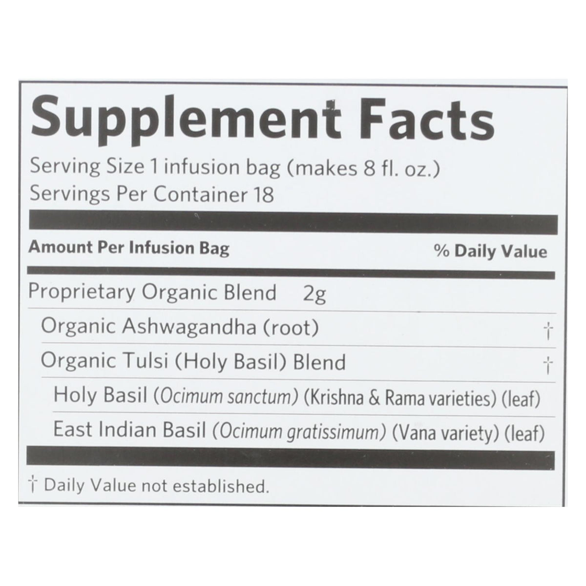 Organic India - Tulsi Ashwagandha - Case Of 6 - 18 Ct