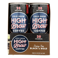 High Brew Coffee - Coffee Rtd Black & Bold Sugar Free - Case Of 6-4/8 Fz