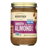 Woodstock Unsalted Non-gmo Smooth Dry Roasted Almond Butter - Case Of 12 - 16 Oz