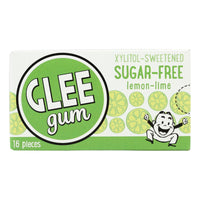 Glee Gum Chewing Gum - Lemon Lime - Sugar Free - Case Of 12 - 16 Pieces