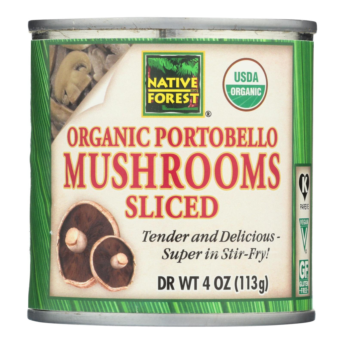 Native Forest Organic Sliced Portobello - Mushrooms - Case Of 12 - 4 Oz.