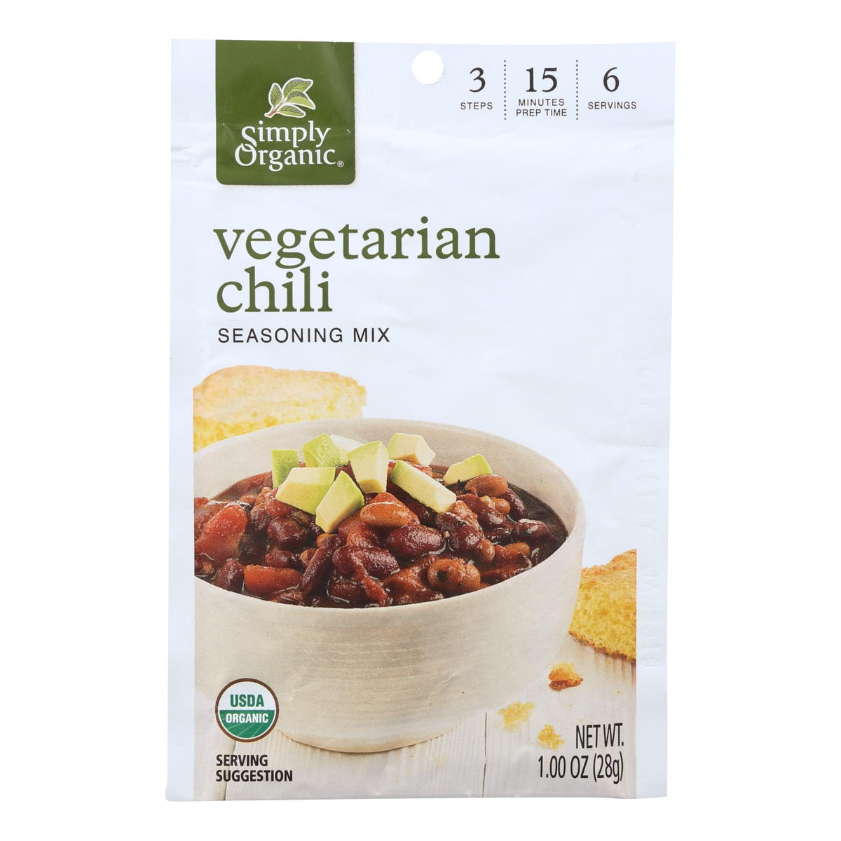 Simply Organic Seasoning Mix - Vegetarian Chili - Case Of 12 - 1 Oz.