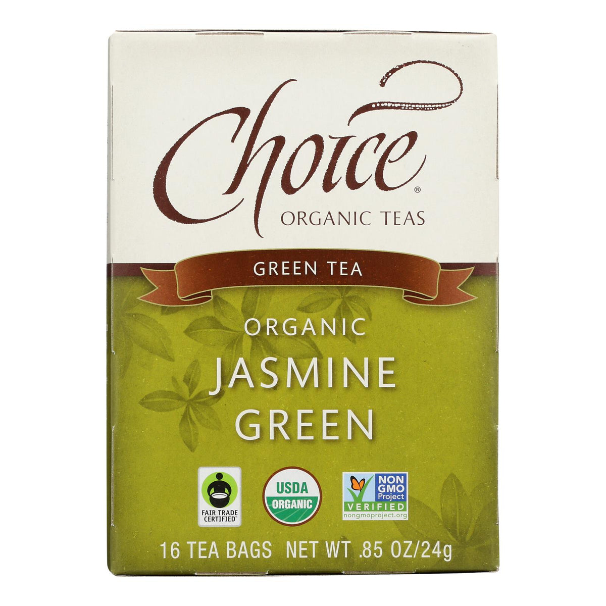 Choice Organic Teas Jasmine Green Tea - 16 Tea Bags - Case Of 6