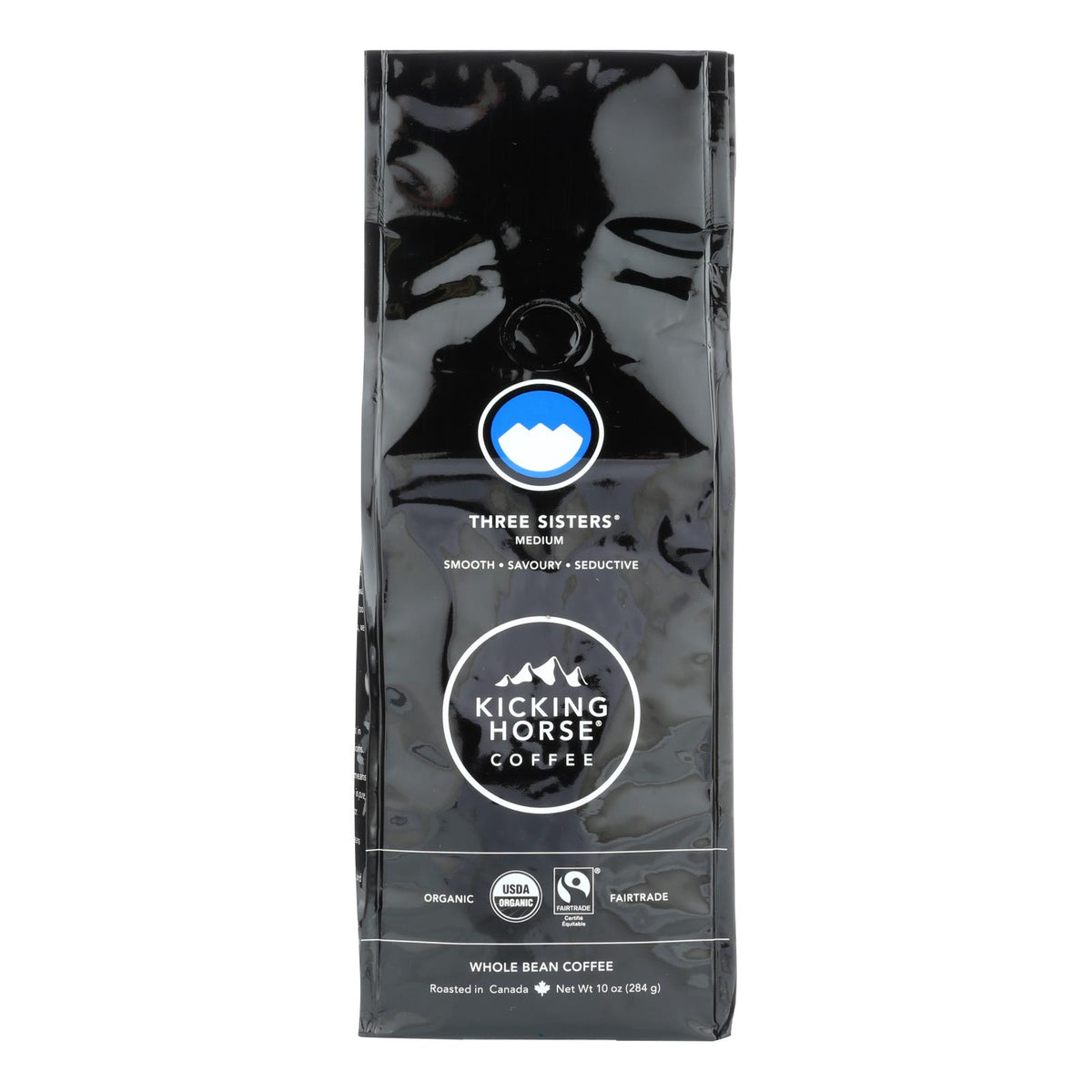 Kicking Horse Coffee - Organic - Whole Bean - Three Sisters - Medium Roast - 10 Oz - Case Of 6