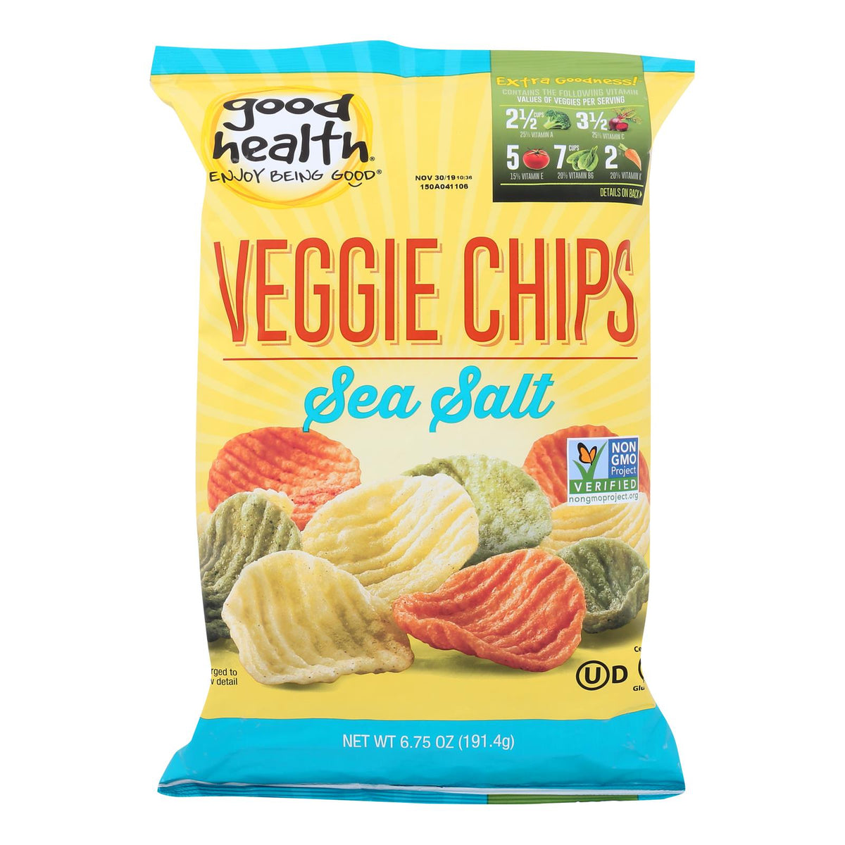 Good Health Sea Salt Veggie Chips  - Case Of 10 - 6.25 Oz