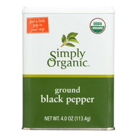 Simply Organic Ground Black Pepper - Case Of 6 - 4 Oz.