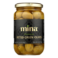 Mina - Olives Green Pitted - Case Of 6 - 12.5 Oz