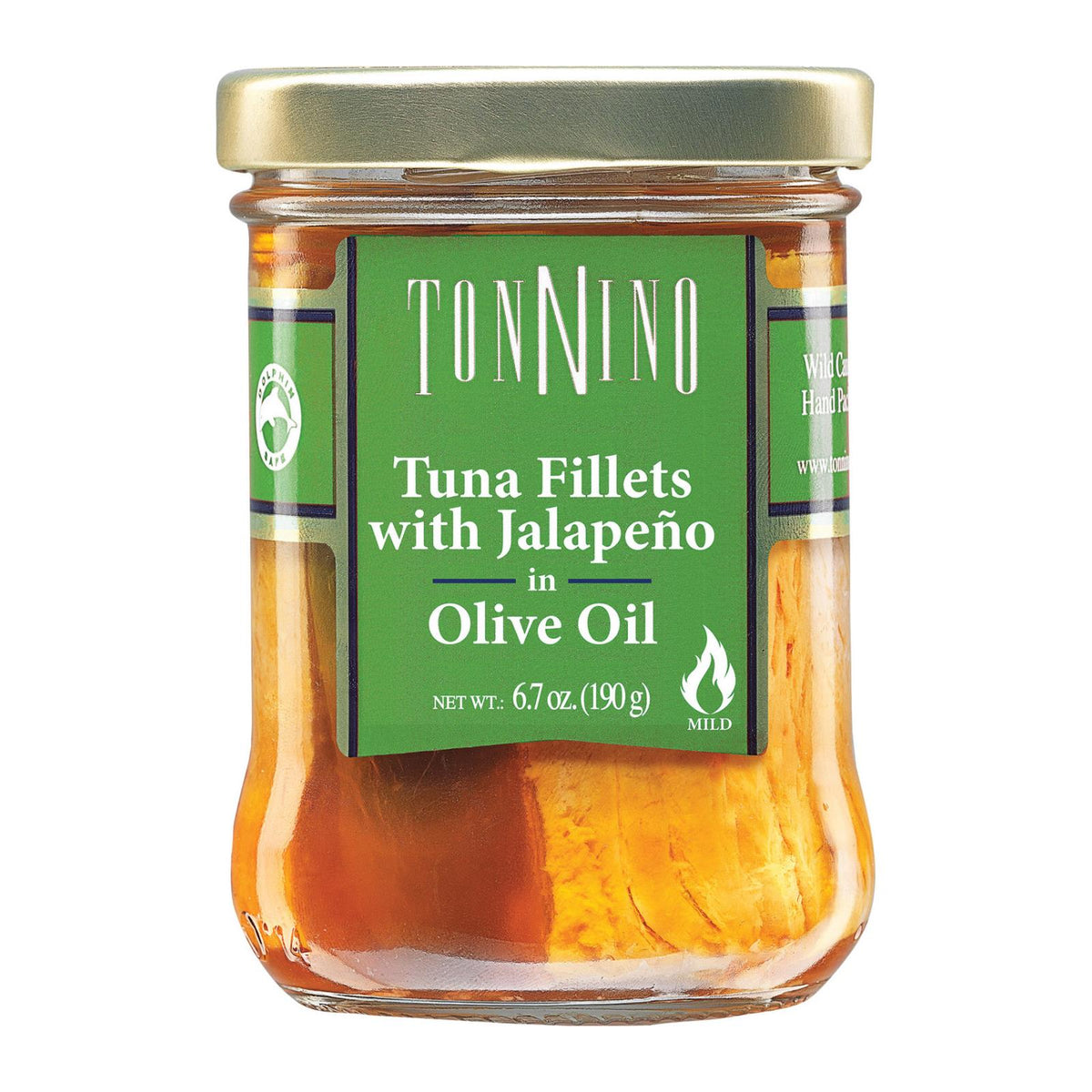 Tonnino Tuna Fillets - Jalapeno Olive Oil - Case Of 6 - 6.7 Oz.