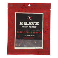 Krave Beef Jerky - Garlic Chili Pepper - Case Of 8 - 2.7 Oz