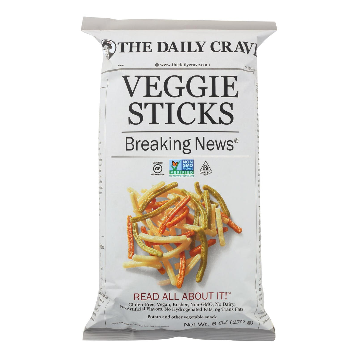 The Daily Crave Veggie Sticks - Potato And Other Vegetable Snack - Case Of 8 - 6 Oz