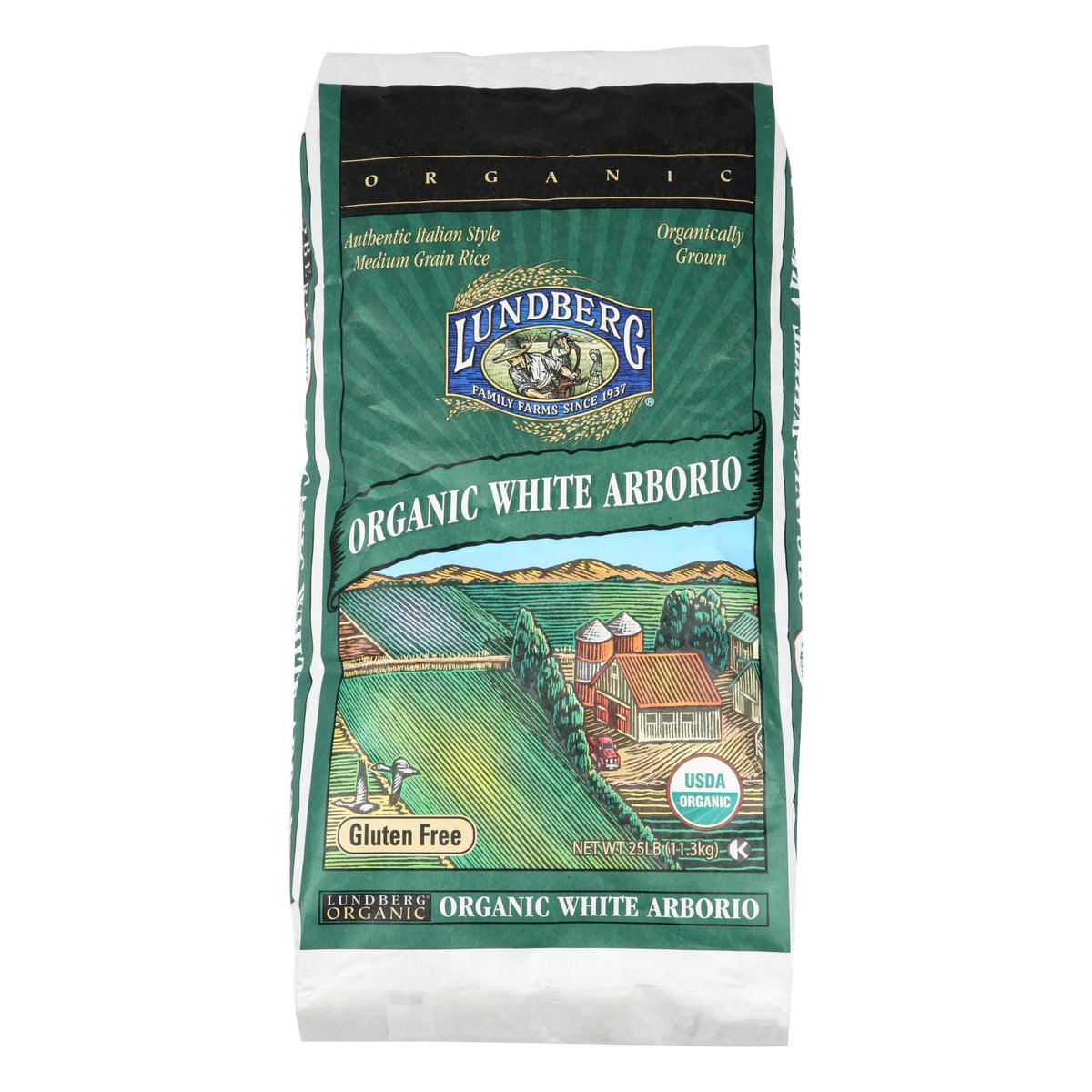 Lundberg Family Farms Organic California White Arborio Rice - Single Bulk Item - 25lb