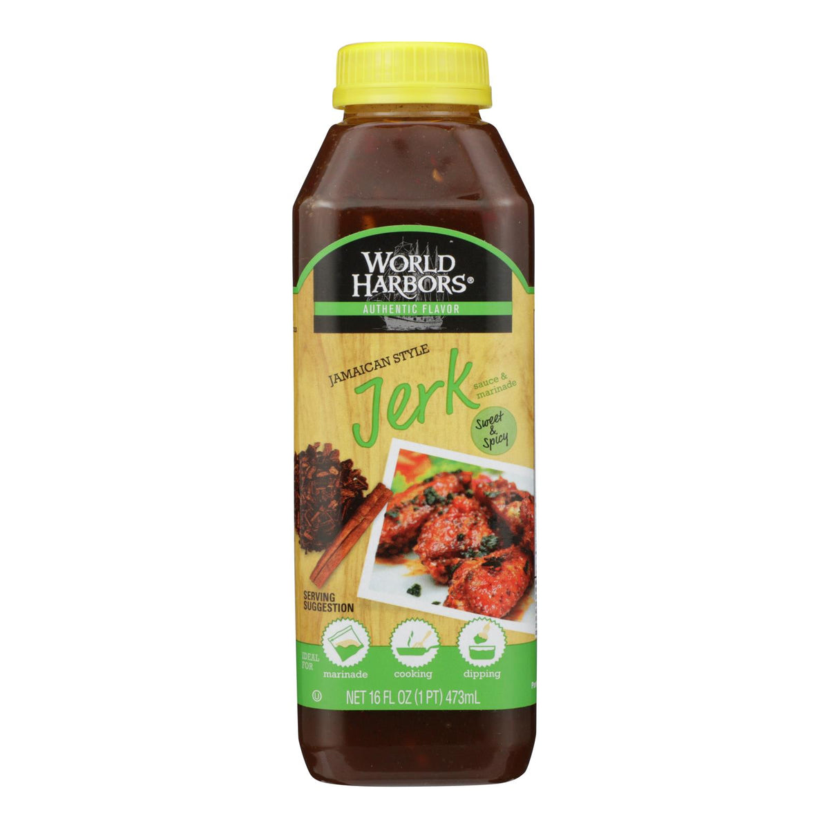 World Harbor Jamaican Style Jerk Marinade And Sauce - Case Of 6 - 16 Fl Oz.