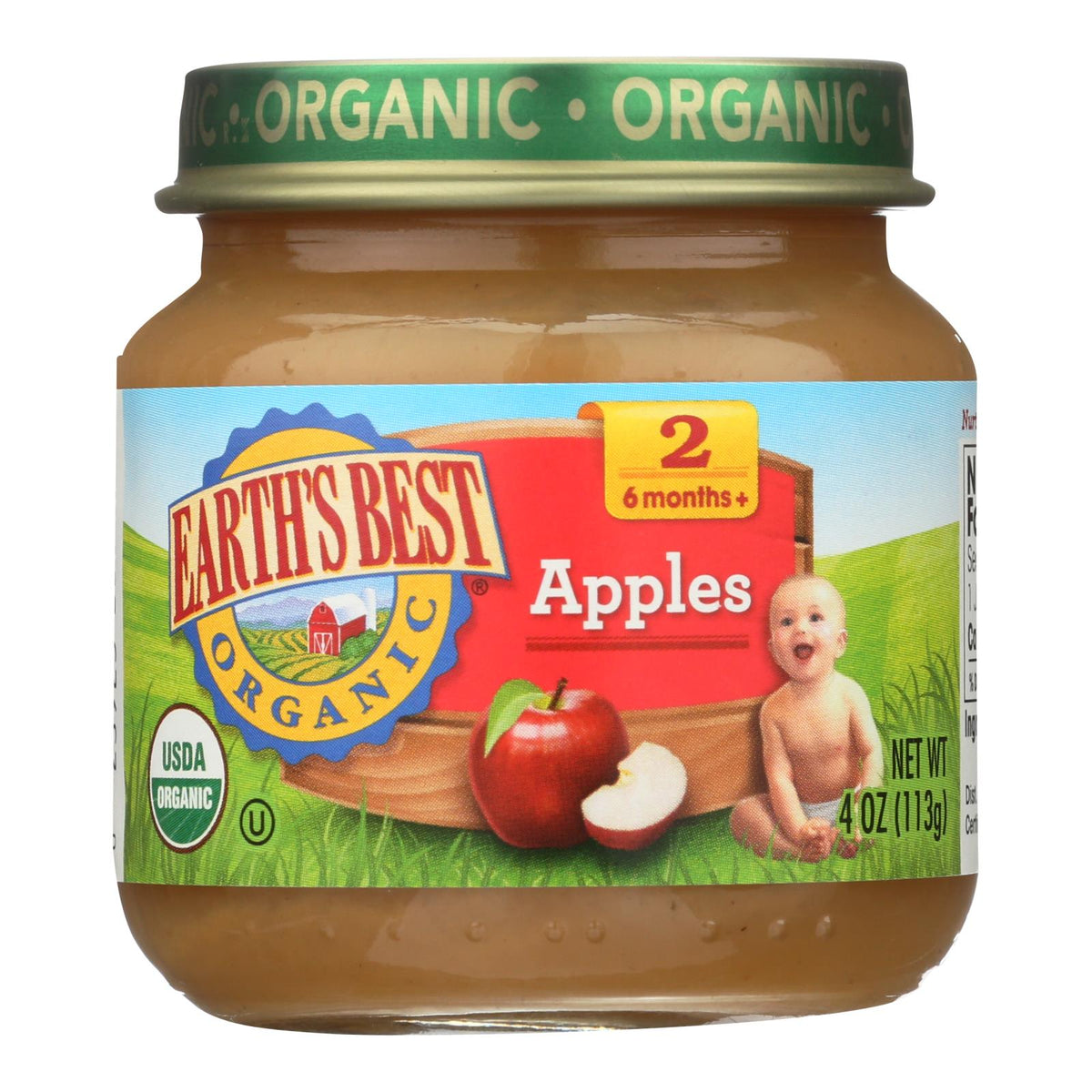 Earth's Best - Apple - Case Of 10-4 Oz