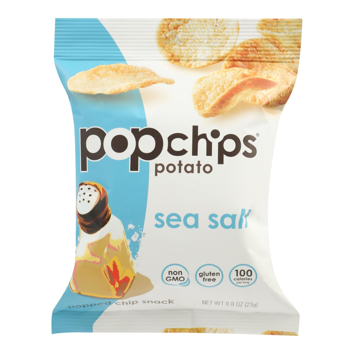 Popchips Potato Chip - Sea Salt - Case Of 24 - 0.8 Oz.