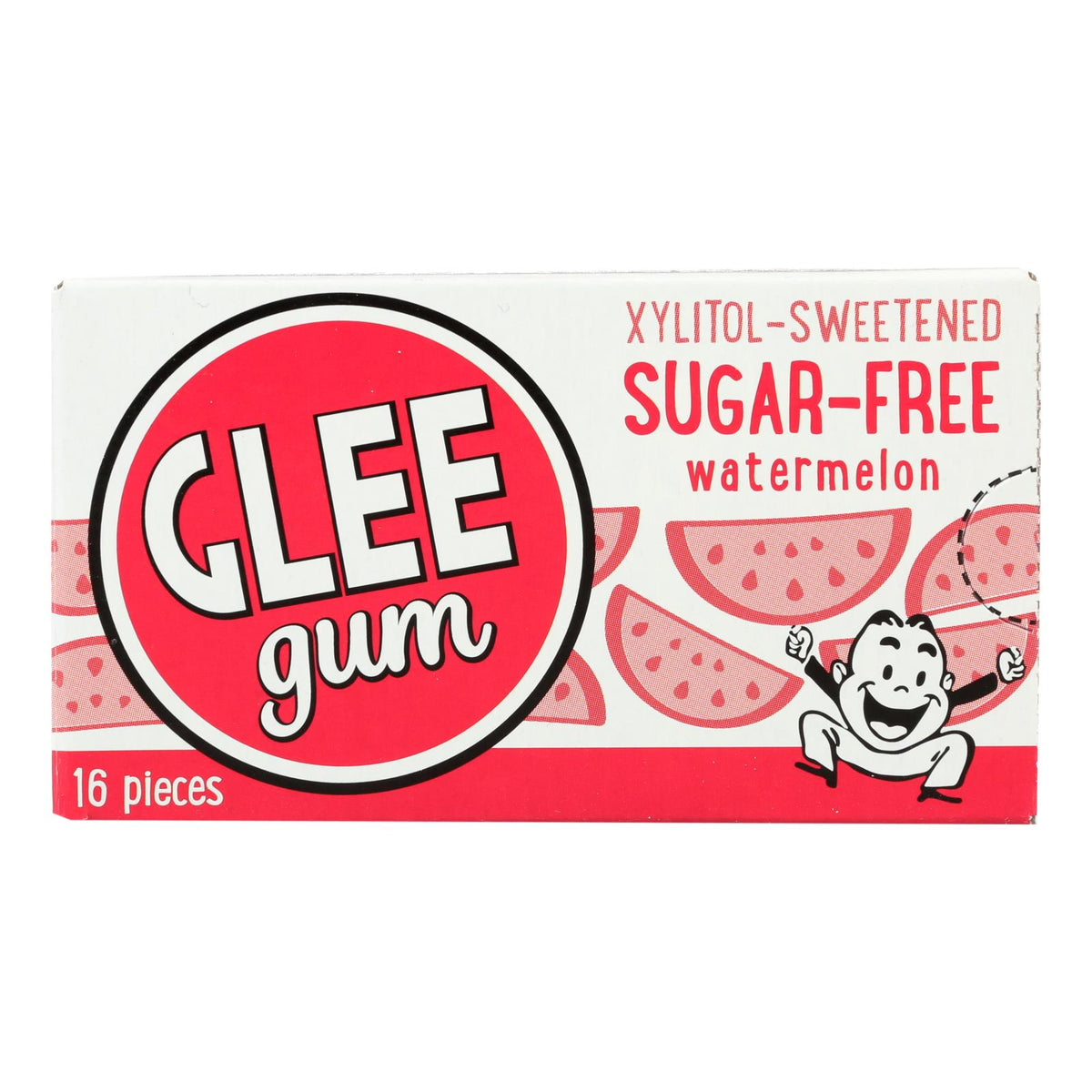 Glee Gum Chewing Gum - Wild Watermelon - Sugar Free - Case Of 12 - 16 Pieces.