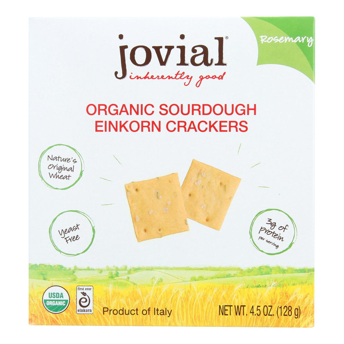 Jovial - Sourdough Einkorn Crackers - Rosemary - Case Of 10 - 4.5 Oz.