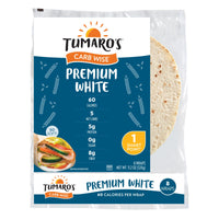 Tumaro's 8-inch Premium White Carb Wise Wraps - Case Of 6 - 8 Ct