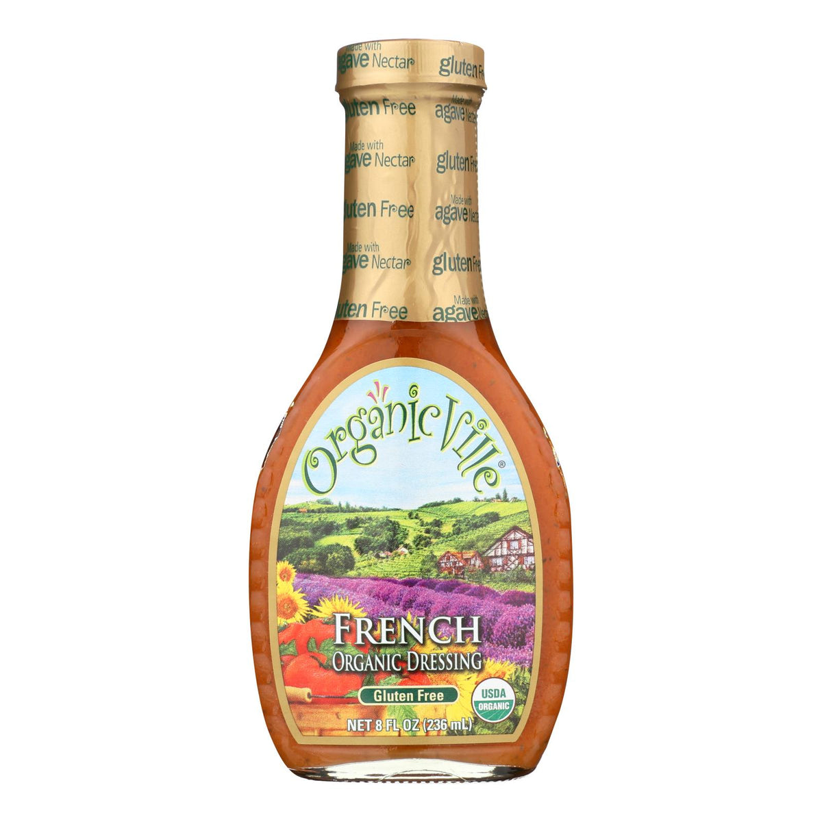 Organic Ville Organic Dressing - French - Case Of 6 - 8 Fl Oz.