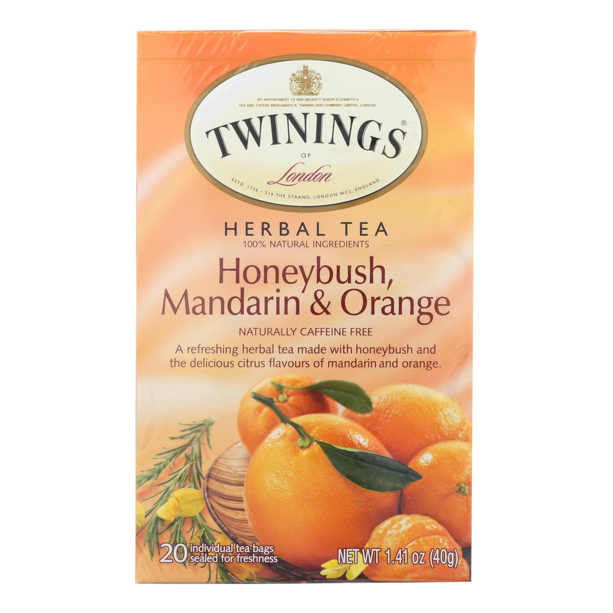 Twinings Tea Herbal Tea - Honeybush Mandarin And Orange - Case Of 6 - 20 Bags