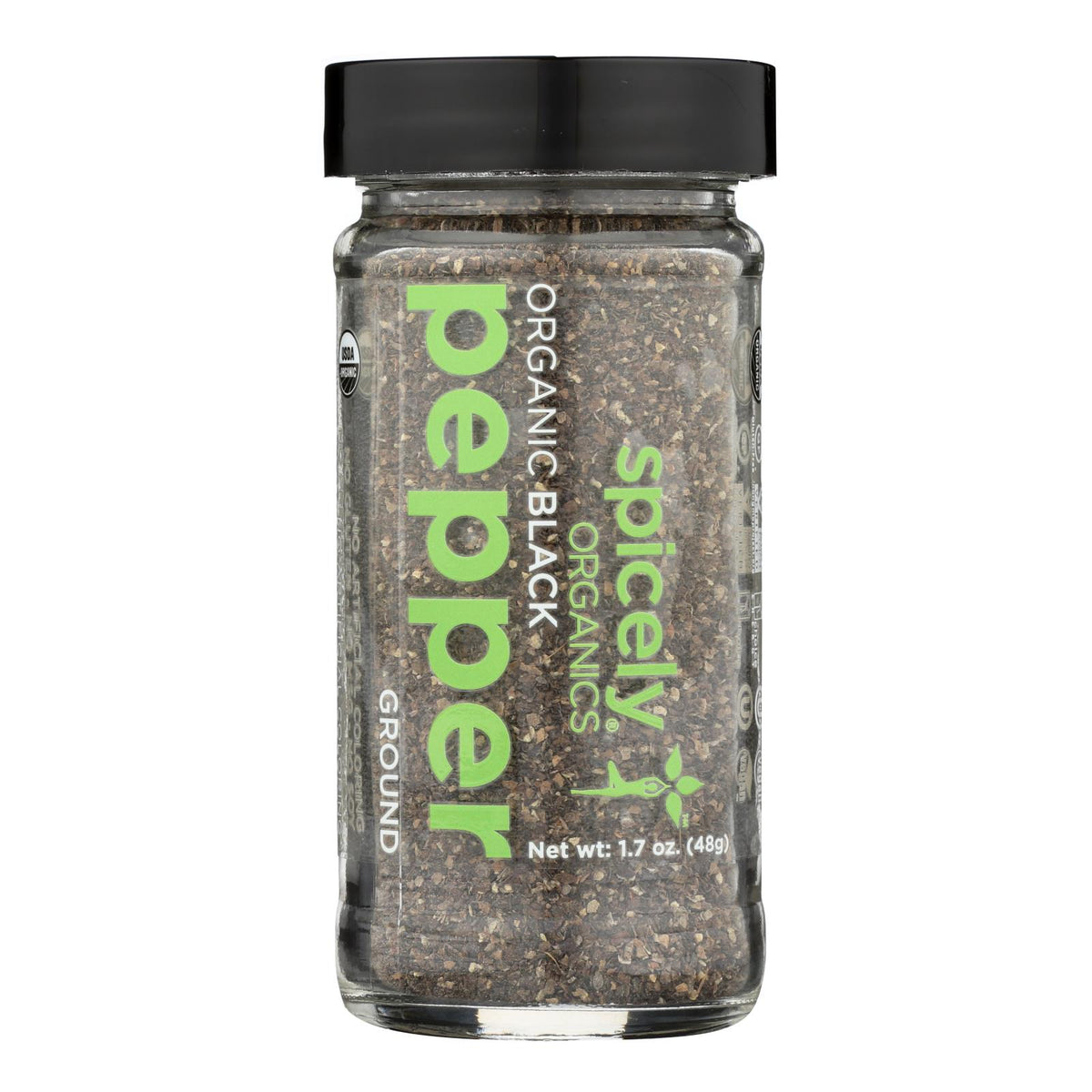 Spicely Organics - Organic Peppercorn - Black Ground - Case Of 3 - 1.7 Oz.