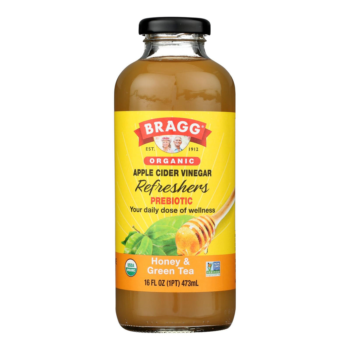 Bragg - Apple Cider Vinegar Honey Green Tea Refresh - Case Of 12-16 Fz