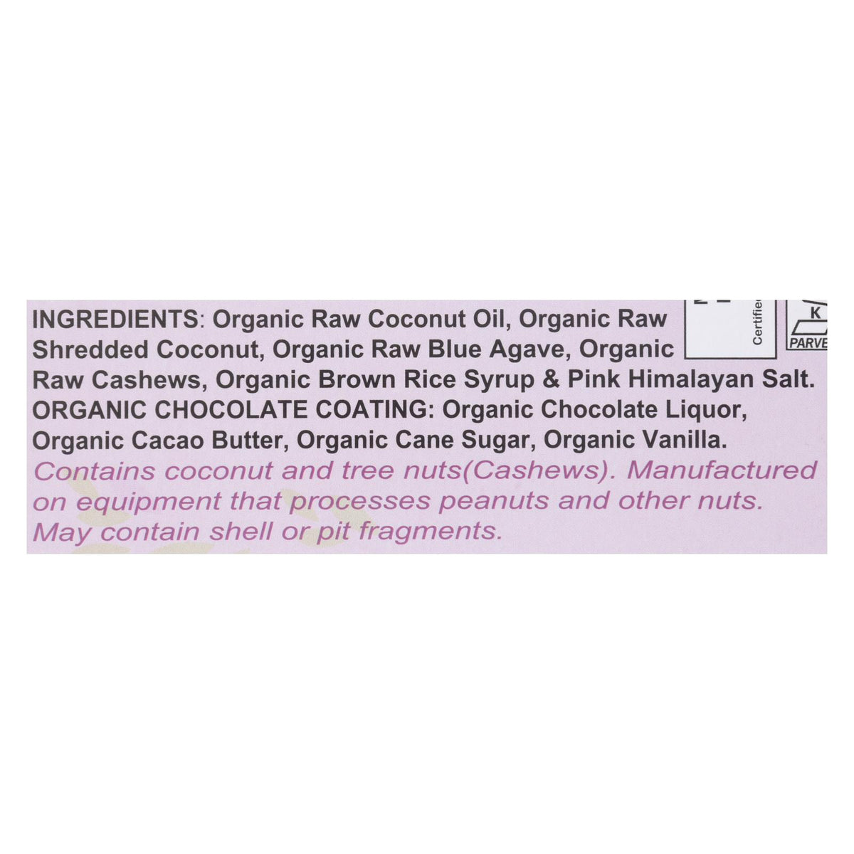 Nelly's Organics Coconut Candy Bar  - Case Of 9 - 1.6 Oz