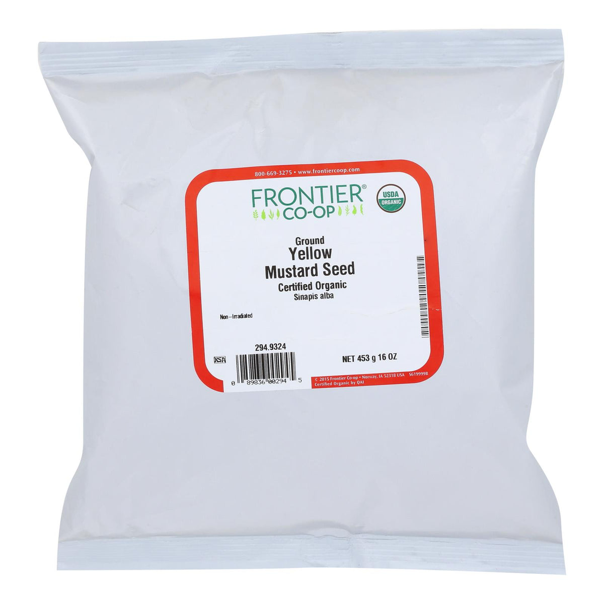 Frontier Herb Mustard Seed Organic Powder Yellow Ground - Single Bulk Item - 1lb