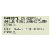 Spectrum Naturals Unrefined Toasted Sesame Oil - Case Of 6 - 8 Fl Oz.