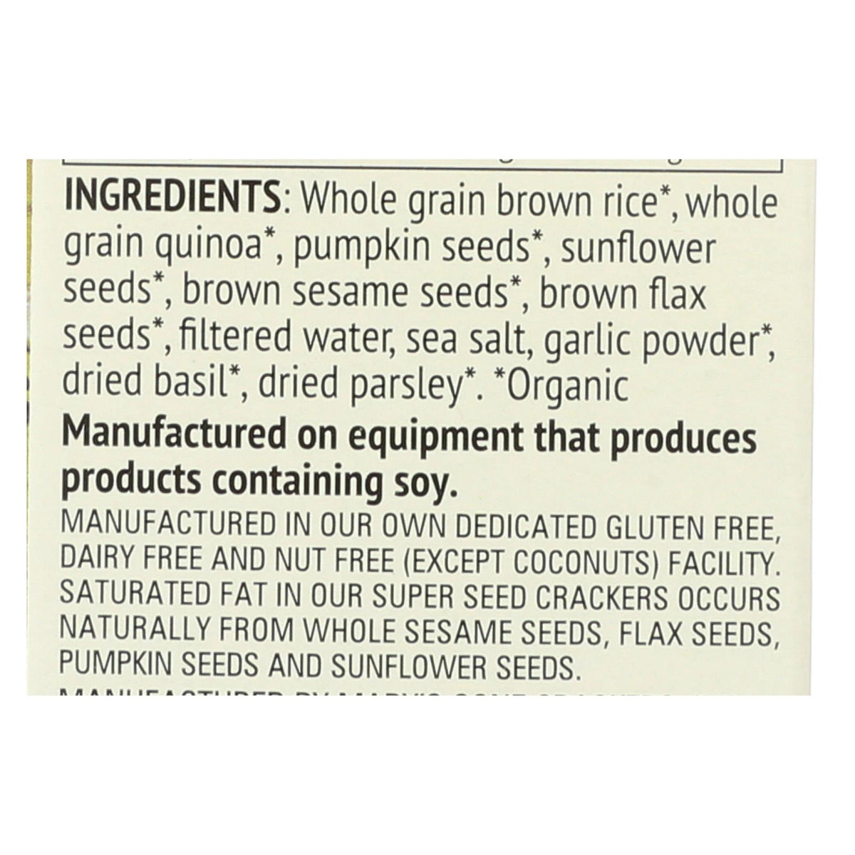 Mary's Gone Crackers Super Seed - Basil$ Garlic - Case Of 6 - 5.5 Oz.