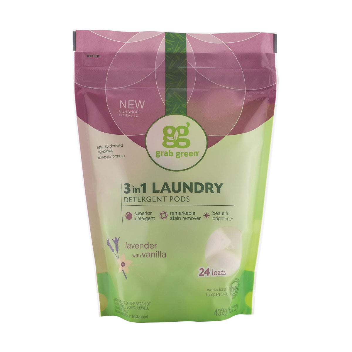 Grab Green Laundry Detergent - Vanilla - Case Of 6 - 24 Count