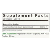 Nature's Answer - Fenugreek Seed - 90 Vegetarian Capsules