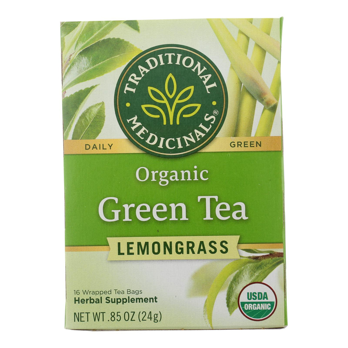 Traditional Medicinals Organic Golden Green Tea - 16 Tea Bags - Case Of 6