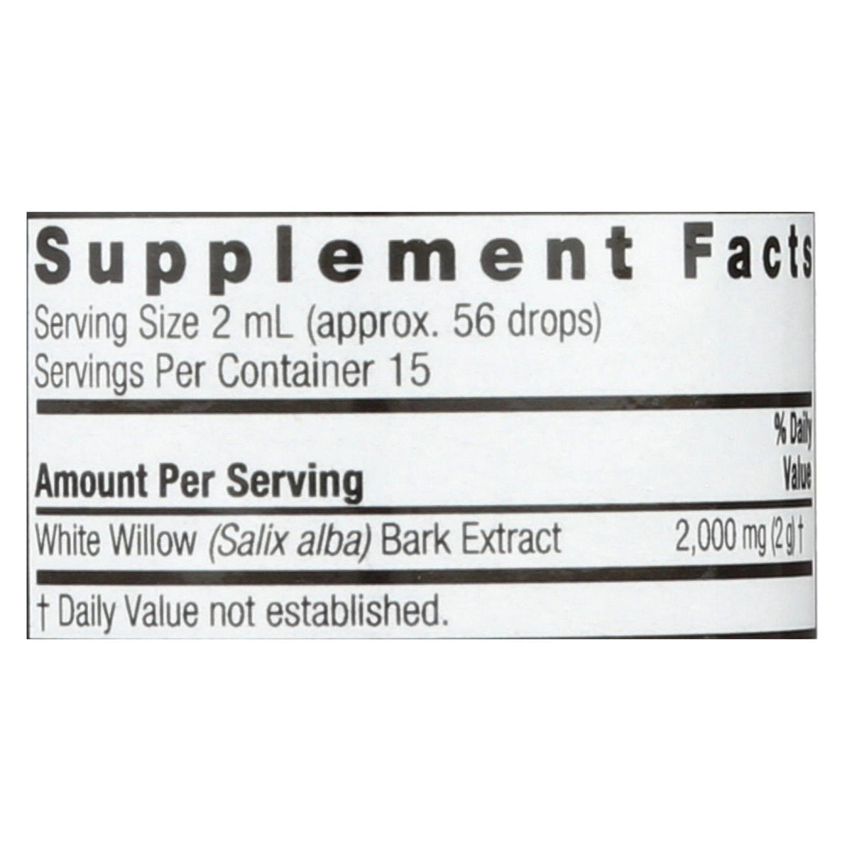 Nature's Answer - White Willow Bark Alcohol Free - 1 Fl Oz