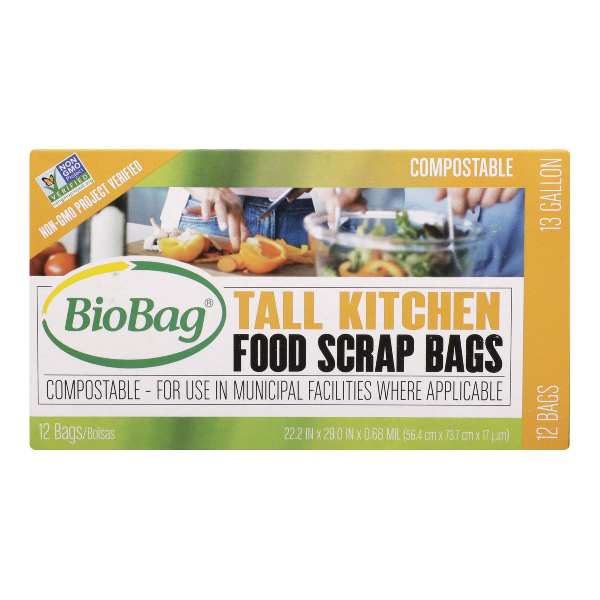 Biobag - 13 Gallon Tall Food Waste Bags - Case Of 12 - 12 Count