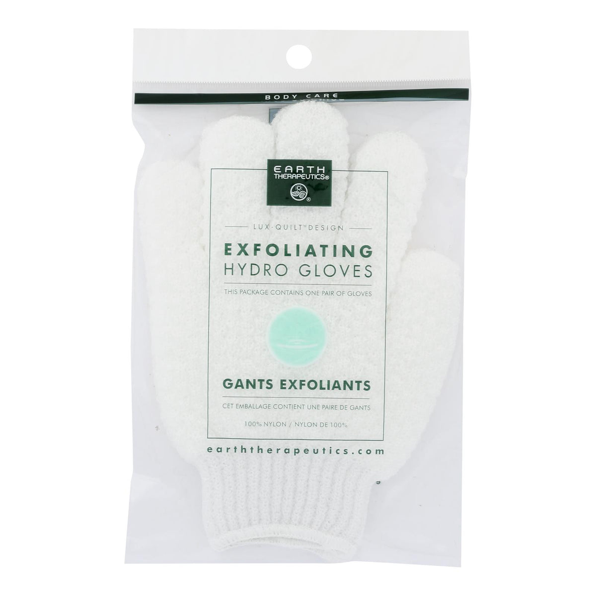 Earth Therapeutics Hydro Gloves - Exfoliating - White - 1 Pair